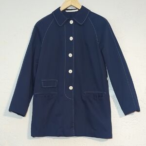 Mackintosh Navy Blue Women's Fisherman Water Repel Coastal National Preppy Coat
